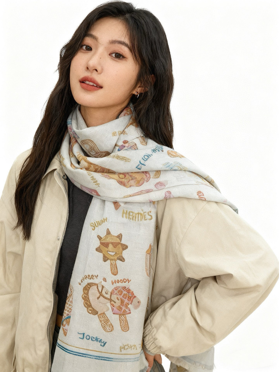 会发光发亮的围巾 新款🆕🏇🏇买了都说好看‼️推荐💕顶级工艺超值‼️爱马仕专柜爆款🎁💟立体呈现图案纹路实物