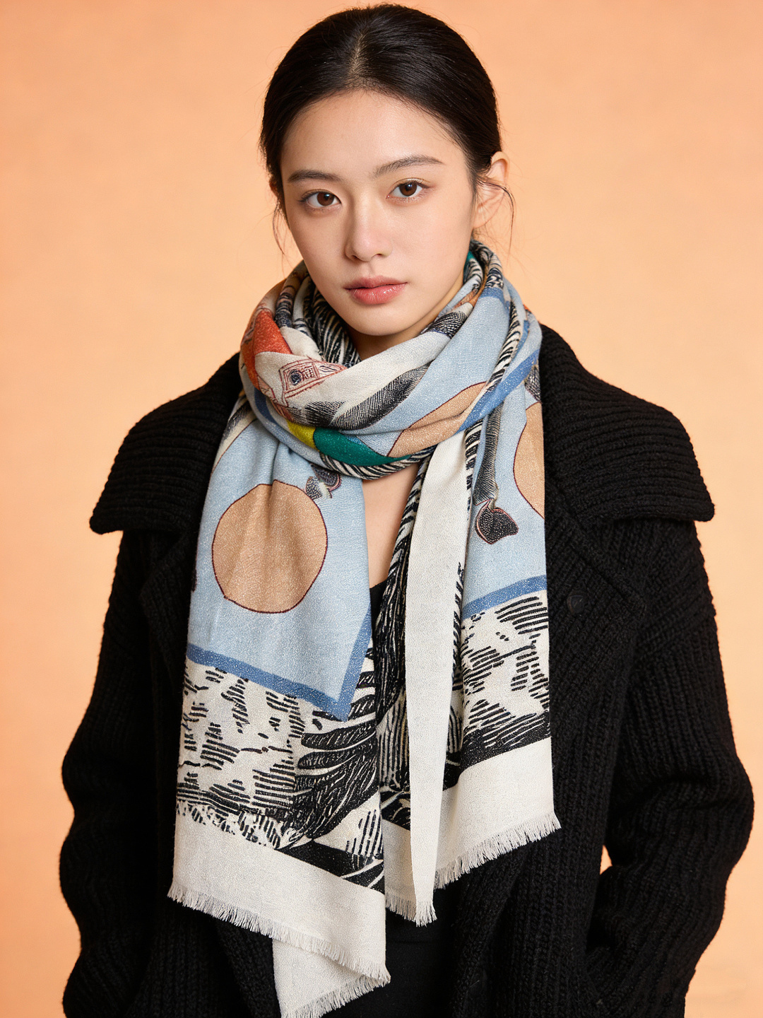 会发光发亮的围巾 爱马仕 专柜同步 买了都说好看羊绒印花‼️推荐💕顶级工艺超值‼️爱马仕专柜爆款🎁🎁羊绒