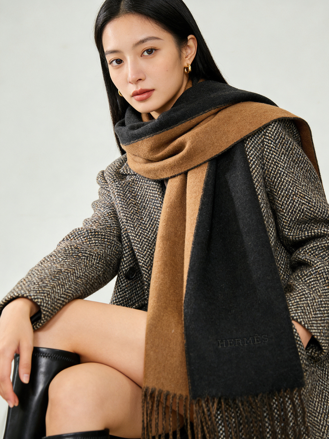 ✨✨太美了😍 爱马仕 情侣款 美到要尖叫😱专柜最新款🎊英伦欧美范儿 又是一款即时尚又实用的大围巾&长巾，