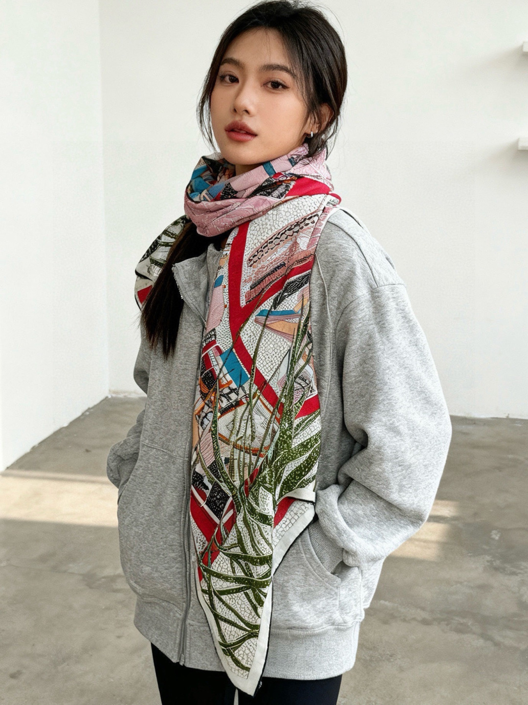 💟抢先 上新💞【双面同色丝绒方巾】手工卷边山羊绒和真丝混纺披肩（70%山羊绒，30%桑蚕丝）这款披肩采用