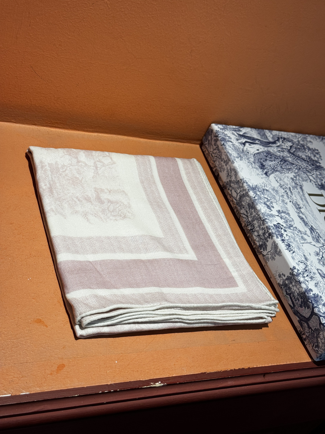 上新❤️ 𝐃𝐈𝐎𝐑 早春新款 《茹伊丛手绘方巾》size：110x110 cm 【双面同色丝绒方巾】一个