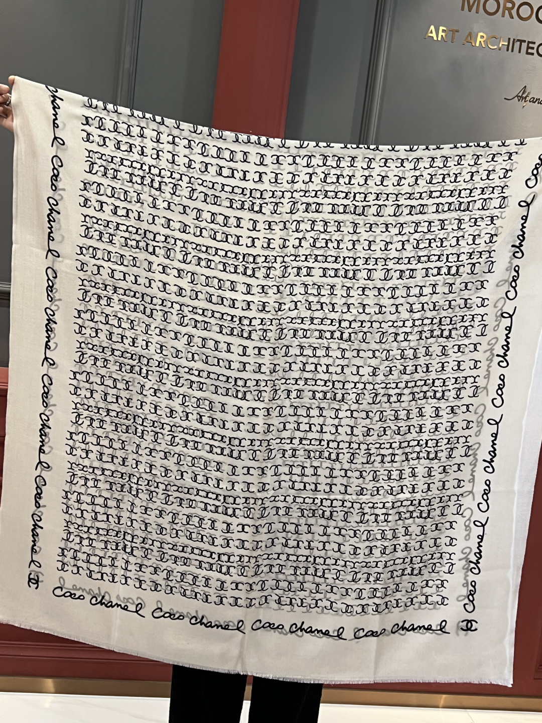 上新🌟 会发光发亮的围巾 💄💋新款客供银线💖羊绒面料长巾 😘美翻了[流泪]【手绘LOGO银线长巾】御用殿