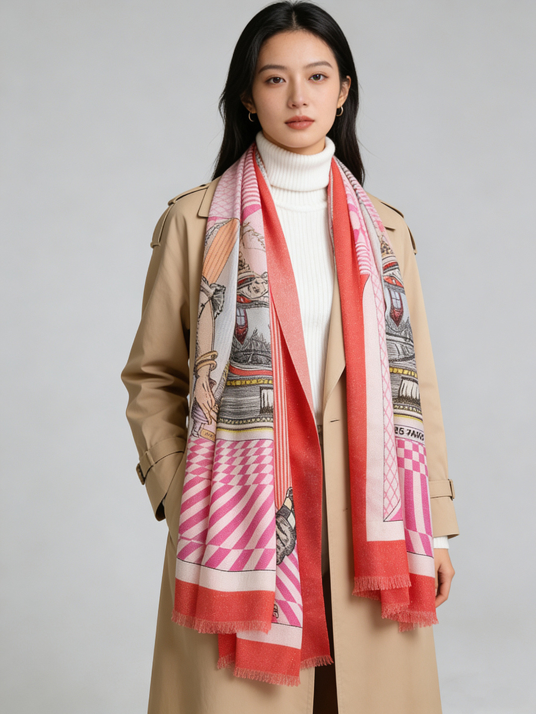 会发光发亮的围巾 爱马仕 专柜同步 买了都说好看羊绒印花‼️推荐💕顶级工艺超值‼️爱马仕专柜爆款🎁🎁羊绒