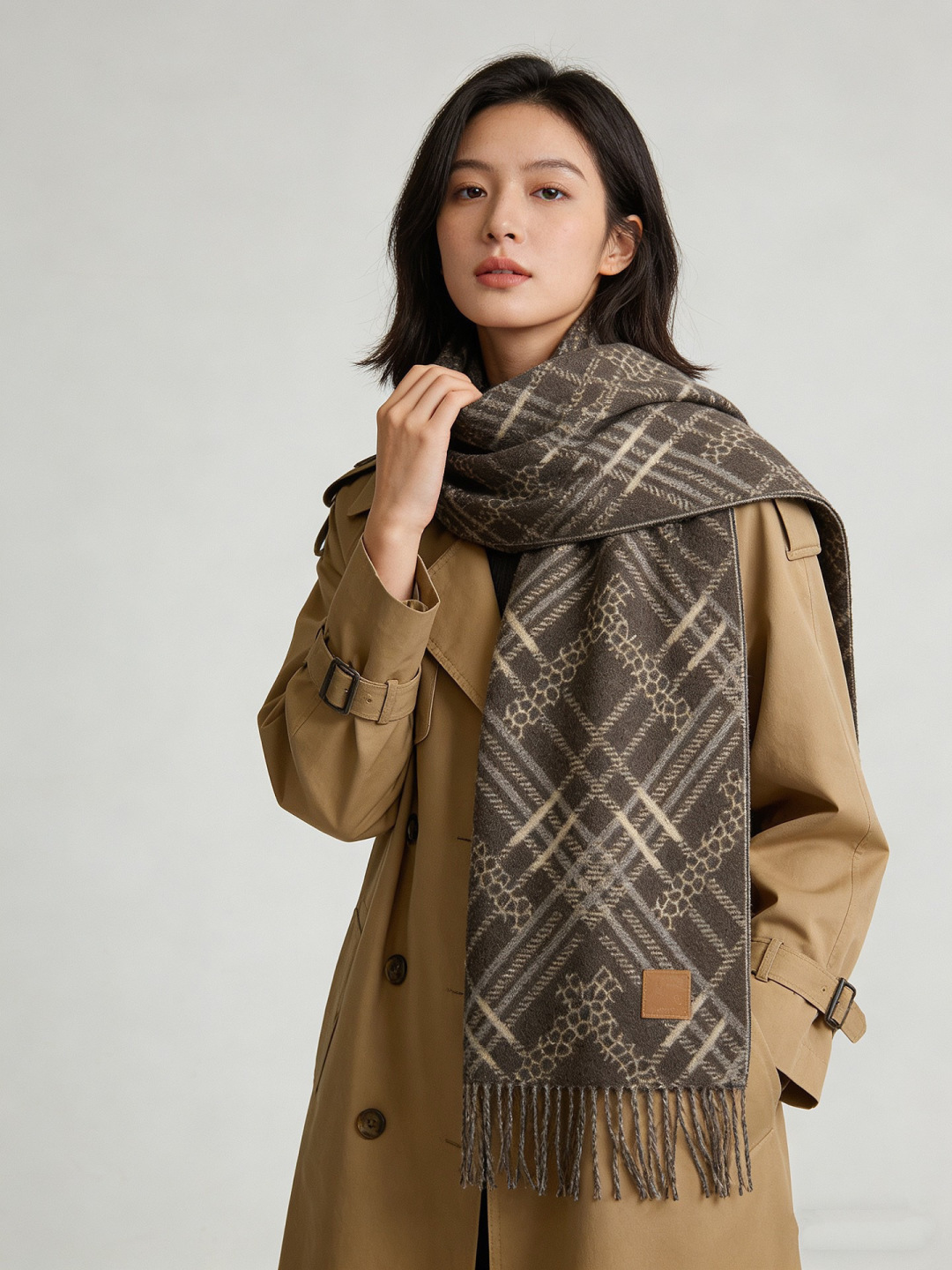 双面围巾 🆕Burberry · 巴宝莉格子围巾❗️好看的要疯掉了，太有型太有魅力了❗️❗️非常斯文时尚