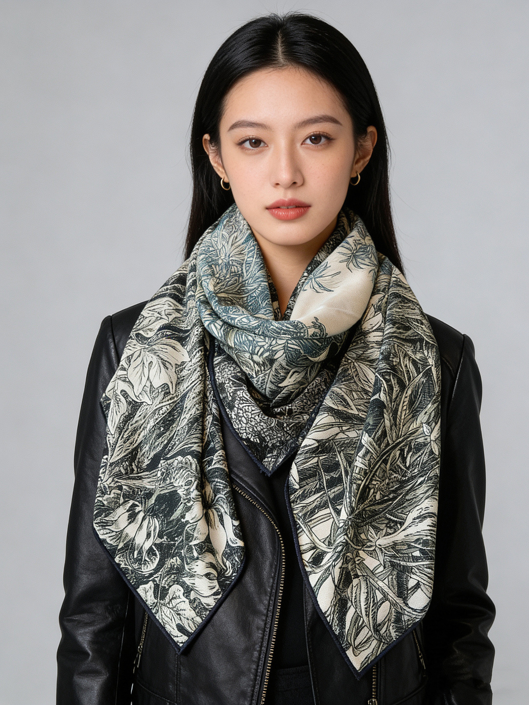 💟抢先 上新💞【双面同色丝绒方巾】手工卷边山羊绒和真丝混纺披肩（70%山羊绒，30%桑蚕丝）这款披肩采用