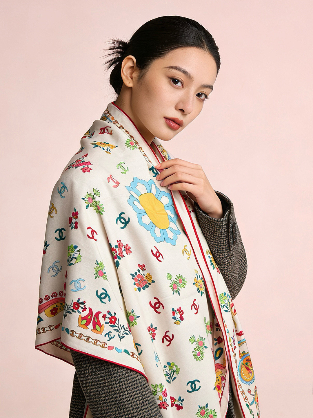 高级成衣系列～Chanel 【140双面同色丝绒披肩】此系列谱写一曲自由轻灵的赞歌本系列作品创新演绎品牌