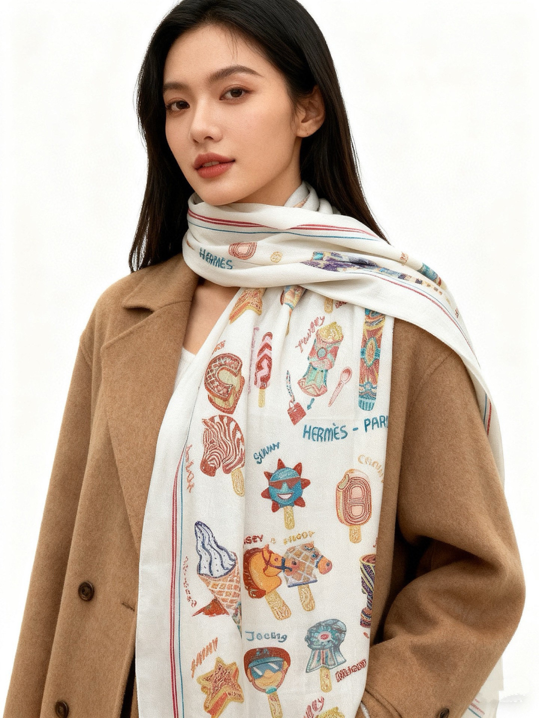 会发光发亮的围巾 新款🆕🏇🏇买了都说好看‼️推荐💕顶级工艺超值‼️爱马仕专柜爆款🎁💟立体呈现图案纹路实物