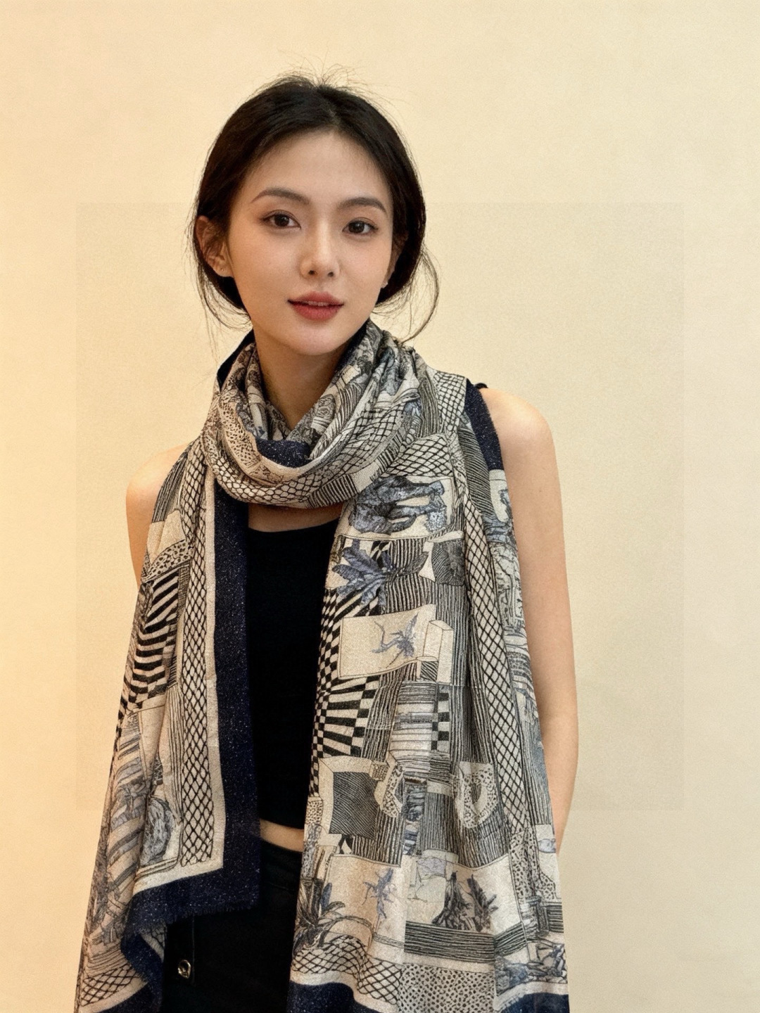 会发光发亮的围巾 爱马仕 专柜同步 买了都说好看羊绒印花‼️推荐💕顶级工艺超值‼️爱马仕专柜爆款🎁🎁羊绒