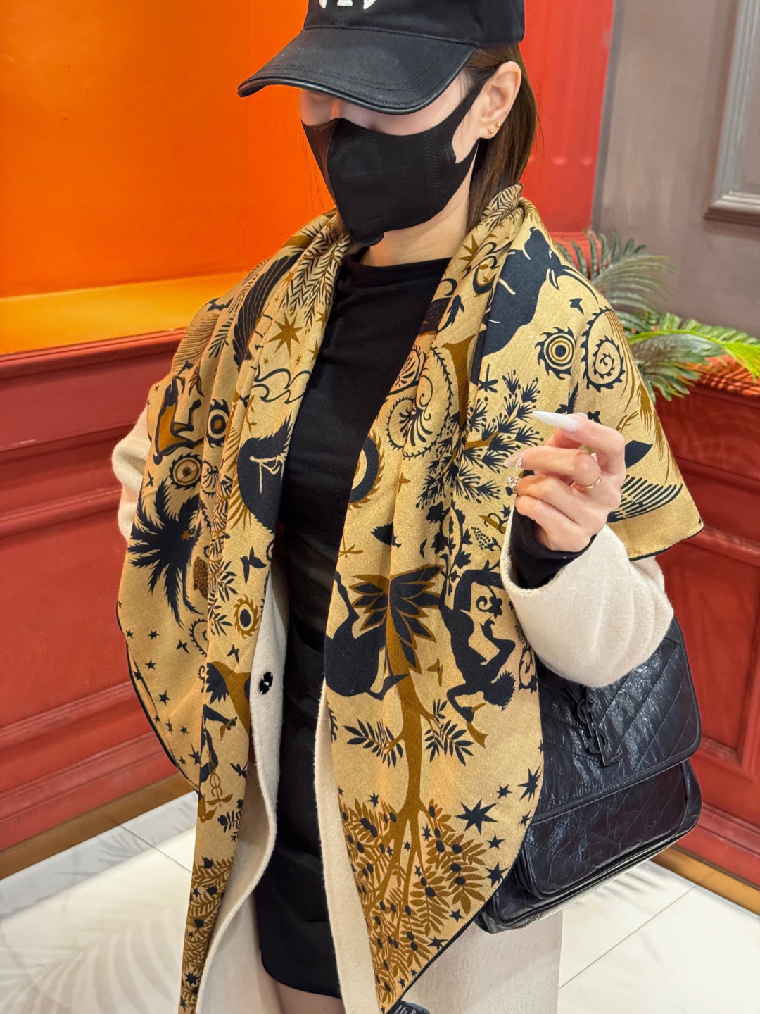 羊绒新款🆕👏👏买了都说好看‼️推荐💕爱马仕双面同色羊绒方巾【玛雅森林双面同色140】，顶级工艺超值‼️爱