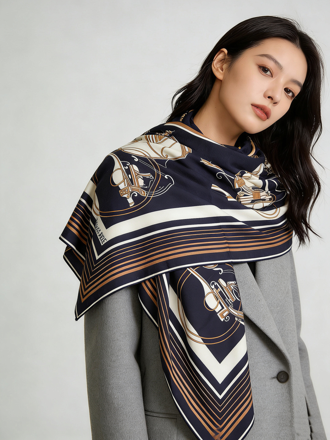 羊绒新款🆕👏👏买了都说好看‼️推荐💕爱马仕双面同色羊绒方巾【双面同色140】，顶级工艺超值‼️爱马仕专柜