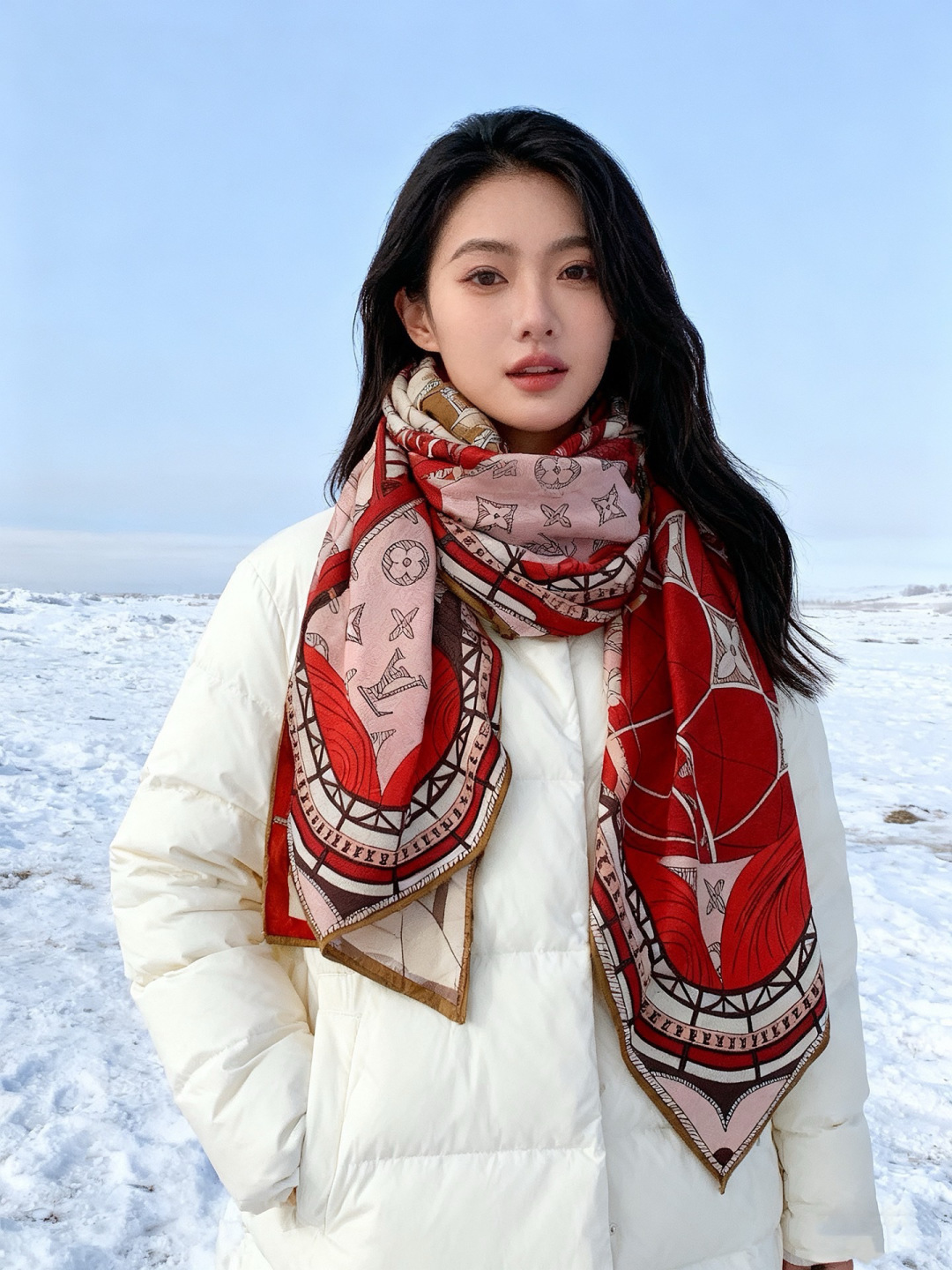 LV x TM 140披肩【140顶级丝绒双面同色披肩】本款L Multicolor披肩出自路易威登与知