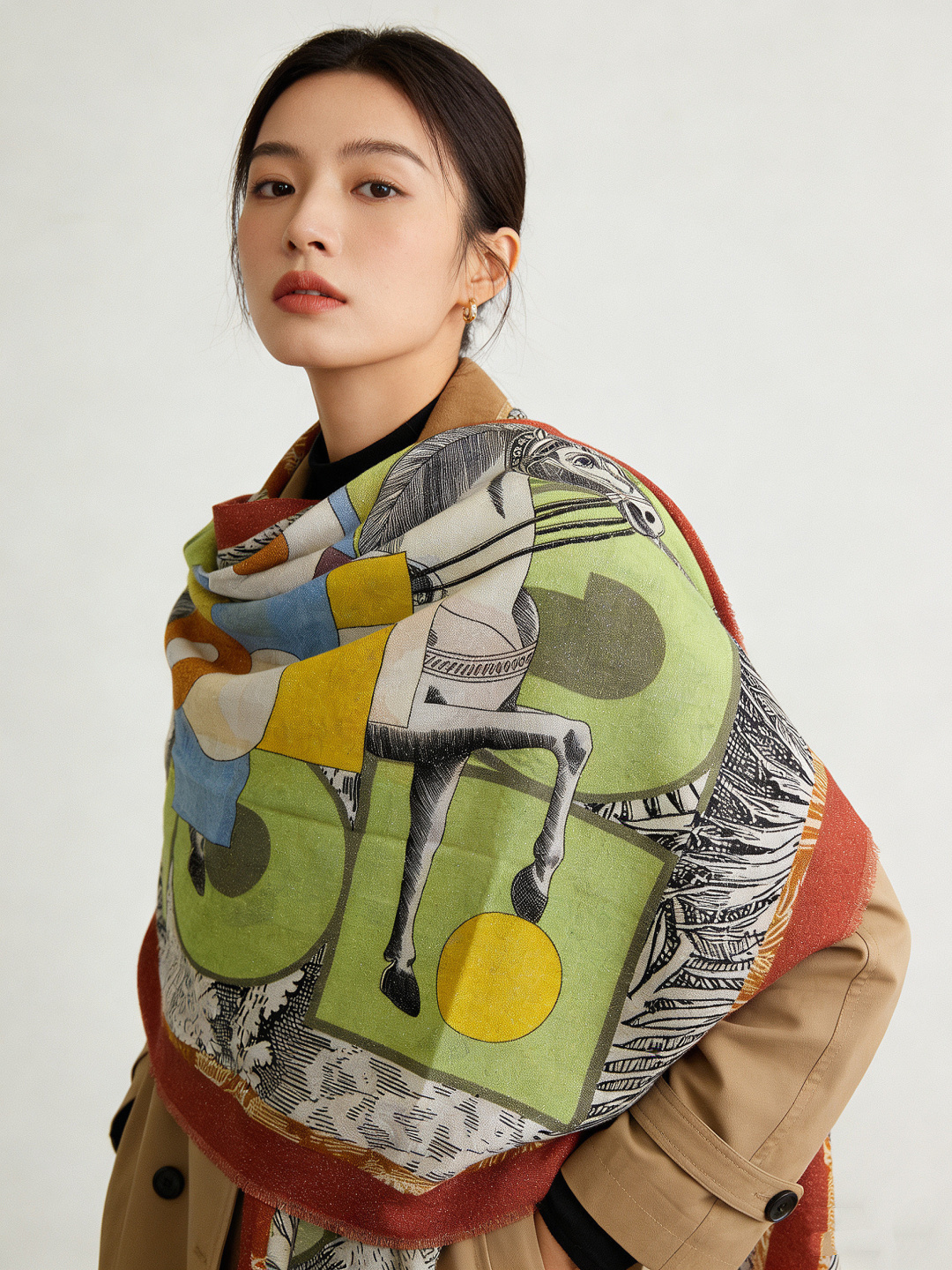 会发光发亮的围巾 爱马仕 专柜同步 买了都说好看羊绒印花‼️推荐💕顶级工艺超值‼️爱马仕专柜爆款🎁🎁羊绒