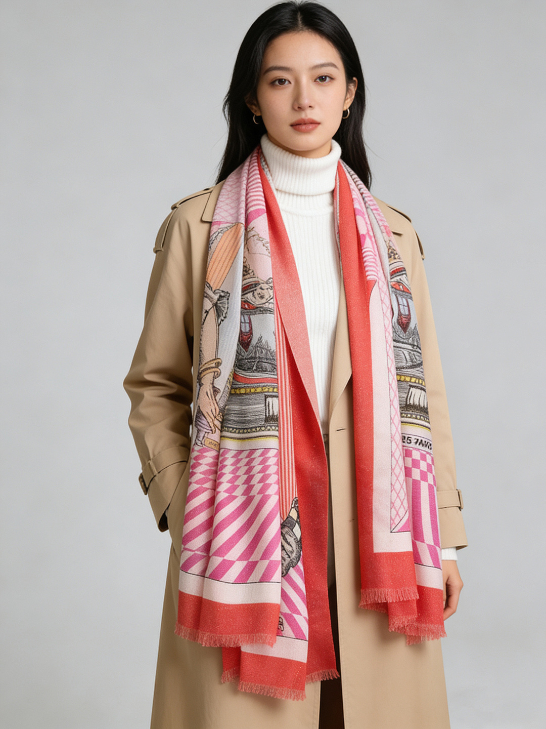 会发光发亮的围巾 爱马仕 专柜同步 买了都说好看羊绒印花‼️推荐💕顶级工艺超值‼️爱马仕专柜爆款🎁🎁羊绒