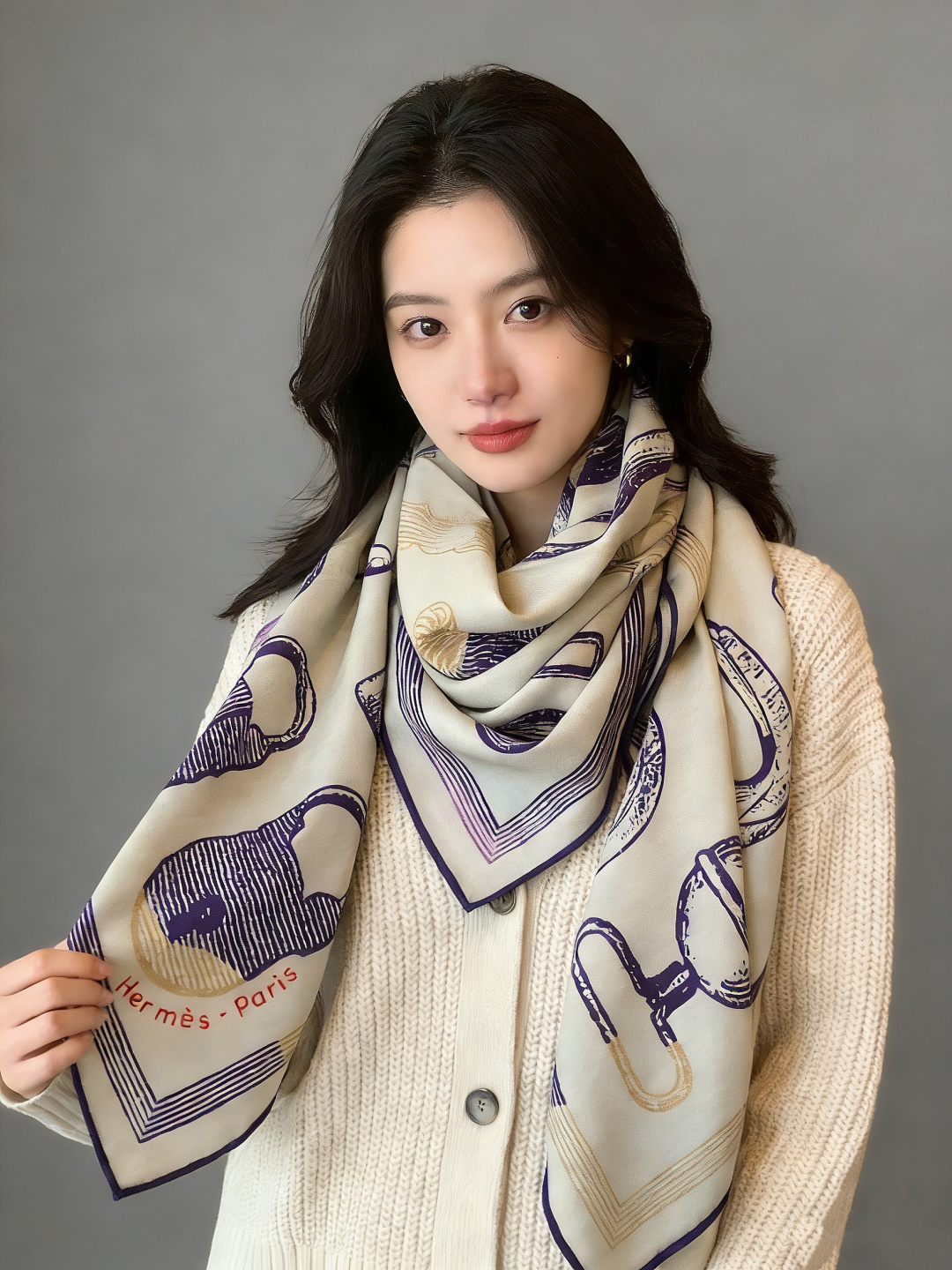 爱马仕(Hermes)【💗】 | “马具故事的诗意回顾”140披肩 【上新❤️】 永远秉承高品质手工卷边