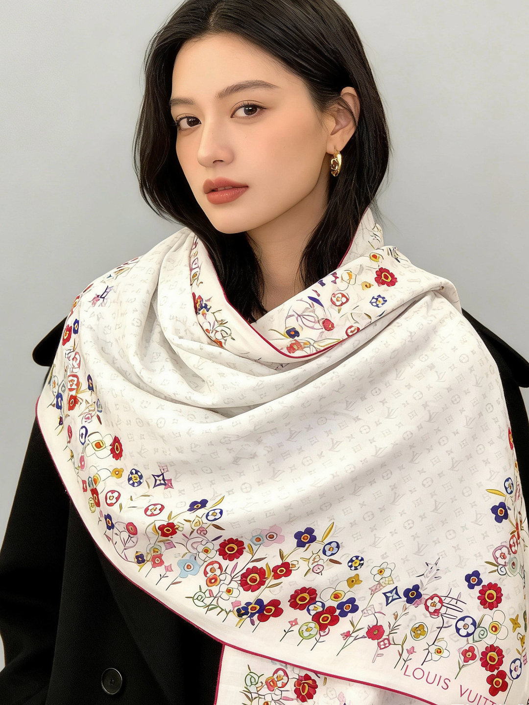 MONOGRAM INFINITY 140丝绒方巾【140顶级丝绒双面同色】Monogram Infin