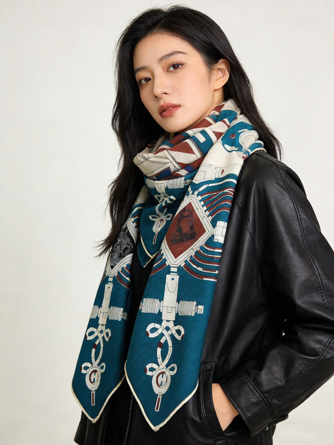 羊绒新款🆕👏👏买了都说好看‼️推荐💕爱马仕双面同色羊绒方巾【双面同色140】，顶级工艺超值‼️爱马仕专柜