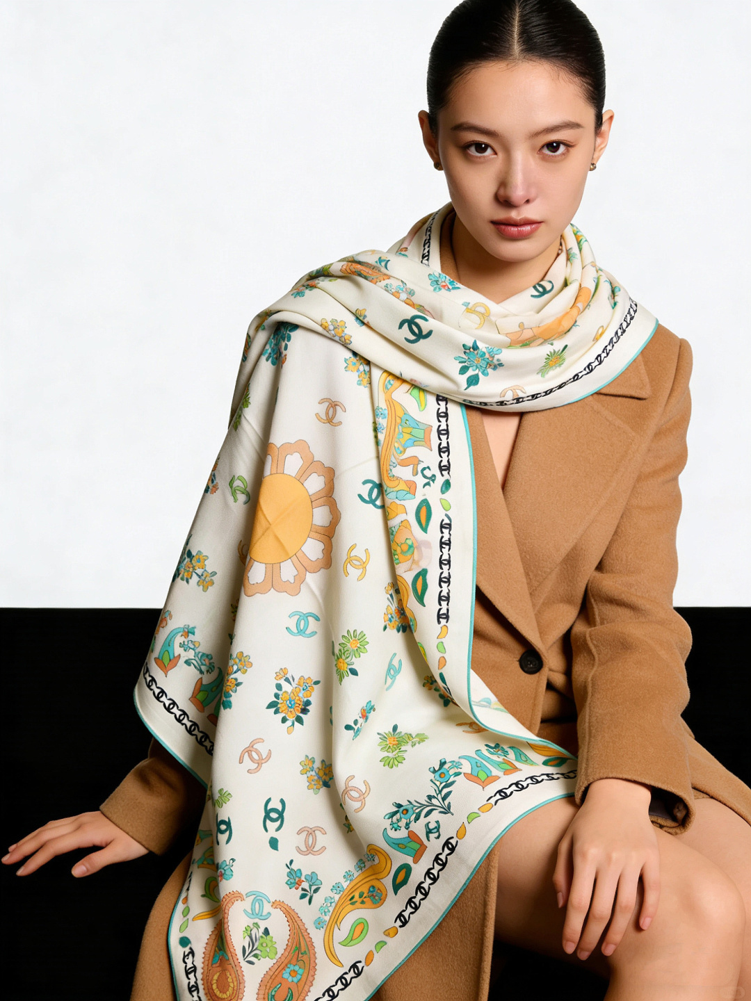 高级成衣系列～Chanel 【140双面同色丝绒披肩】此系列谱写一曲自由轻灵的赞歌本系列作品创新演绎品牌