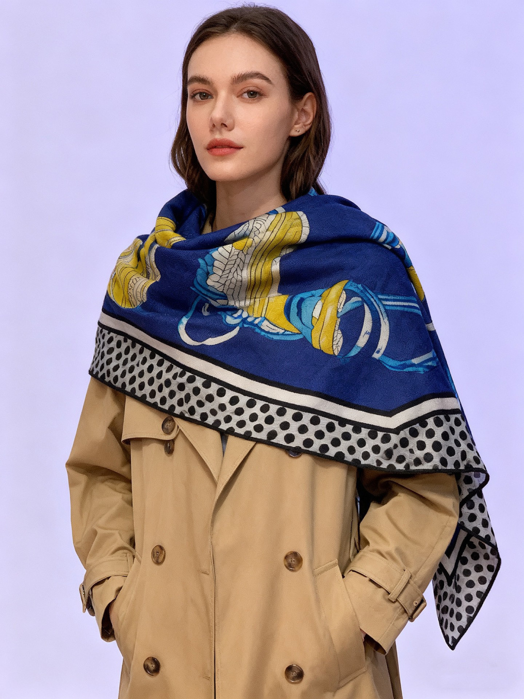 【140顶级丝羊绒双面同色披肩『骏马之城』！！超级气质！！】不仅美有其表，更有好品质与好细节的出彩内质！