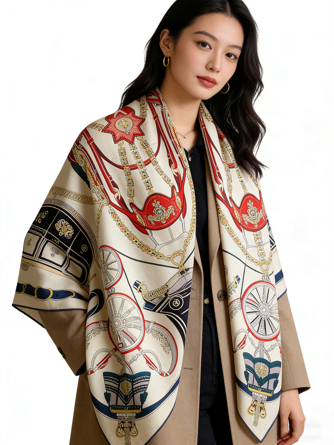 羊绒新款🆕👏👏买了都说好看‼️推荐💕爱马仕双面同色羊绒方巾【双面同色140】，顶级工艺超值‼️爱马仕专柜