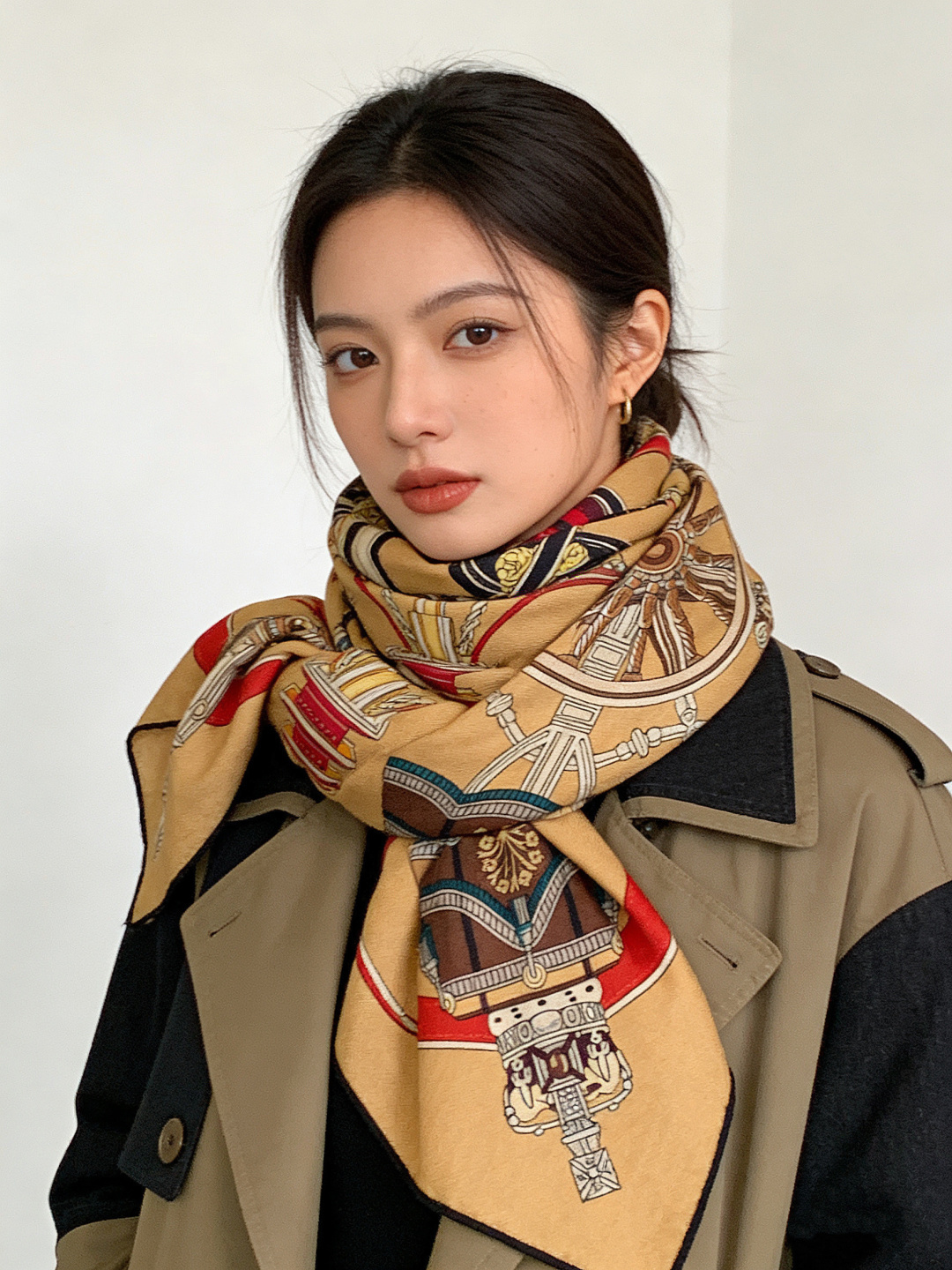 羊绒新款🆕👏👏买了都说好看‼️推荐💕爱马仕双面同色羊绒方巾【双面同色140】，顶级工艺超值‼️爱马仕专柜