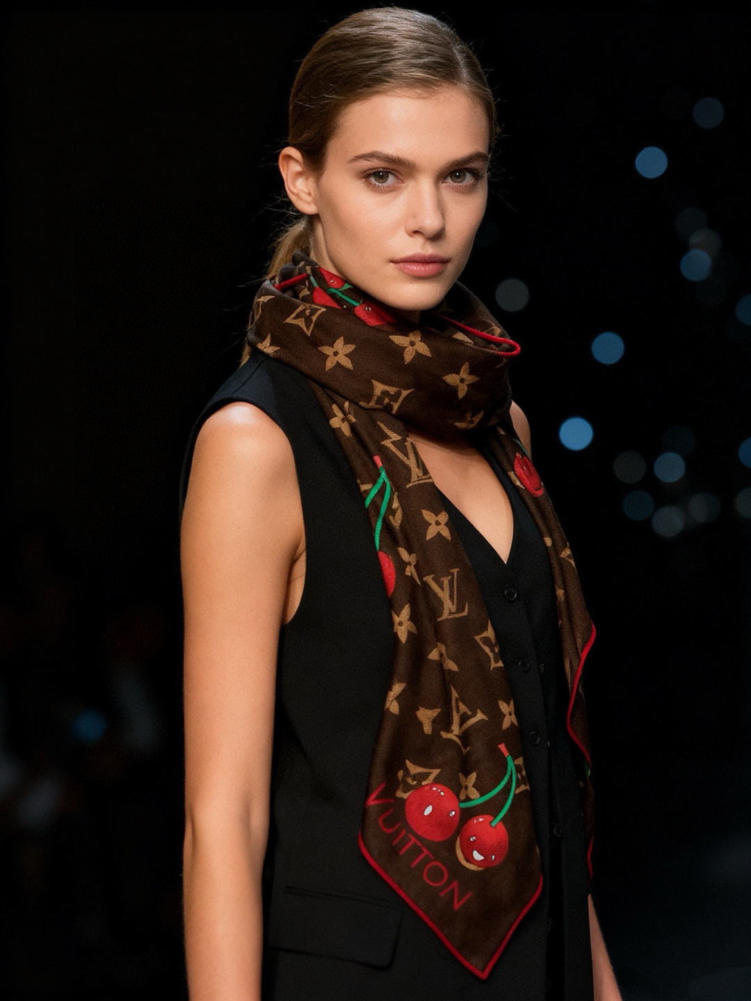 LV X TM MONOGRAMCERISE 140丝绒方巾【140双面丝绒同色】LV × TM Mon