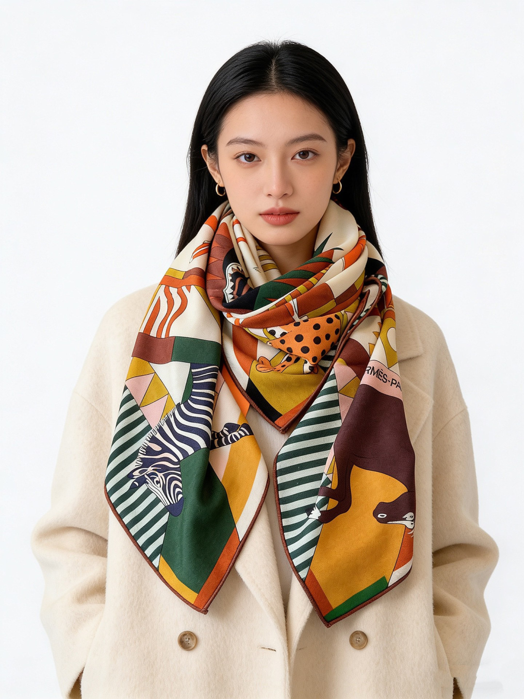 羊绒新款🆕👏👏买了都说好看‼️推荐💕爱马仕双面同色羊绒方巾【双面同色140】，顶级工艺超值‼️爱马仕专柜