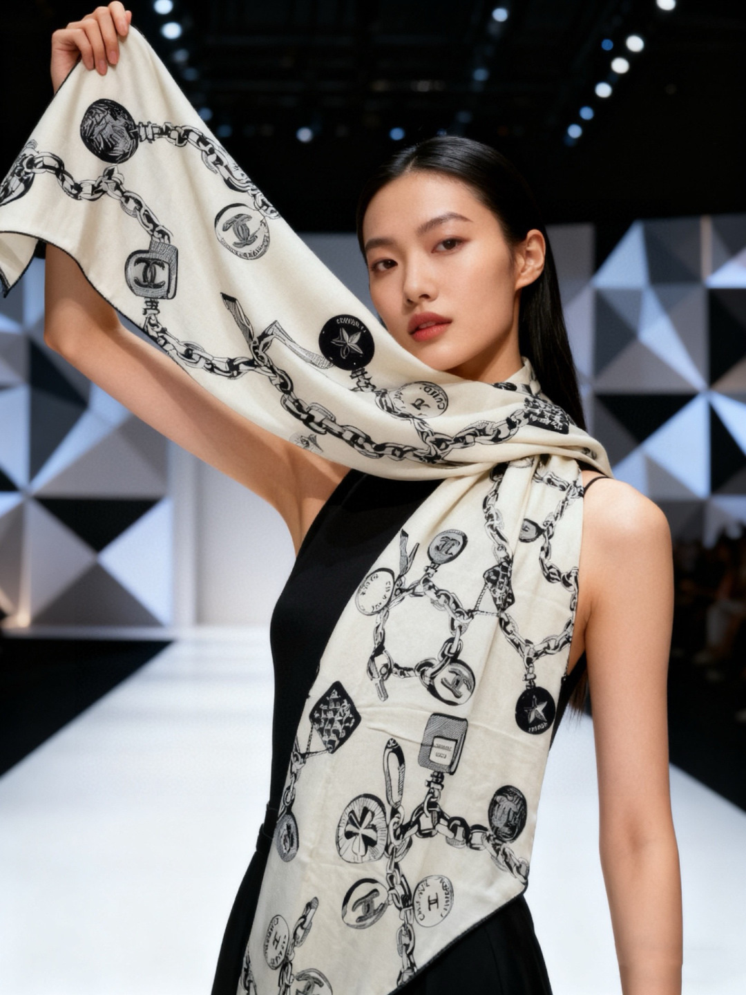 CHANEL（香奈儿）套用汪曾祺《人间草木》里的一句话：在黑白里温柔地爱彩色，在彩色里朝圣黑白。所以香家