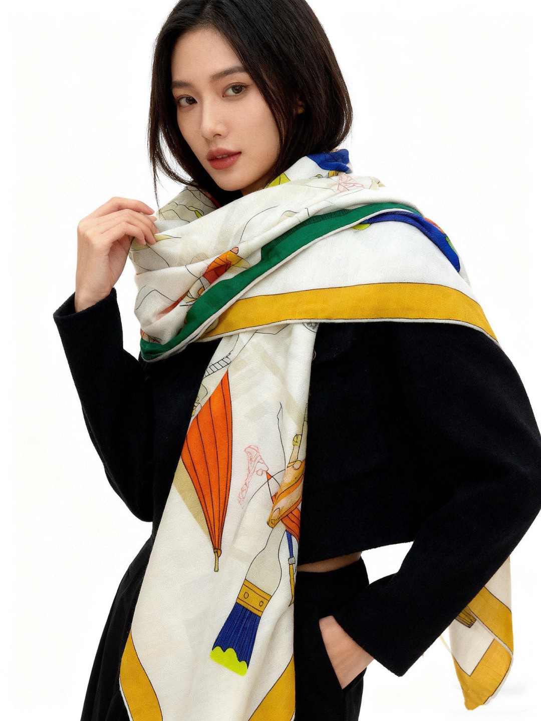 羊绒新款🆕👏👏买了都说好看‼️推荐💕爱马仕双面同色羊绒方巾【双面同色140】，顶级工艺超值‼️爱马仕专柜