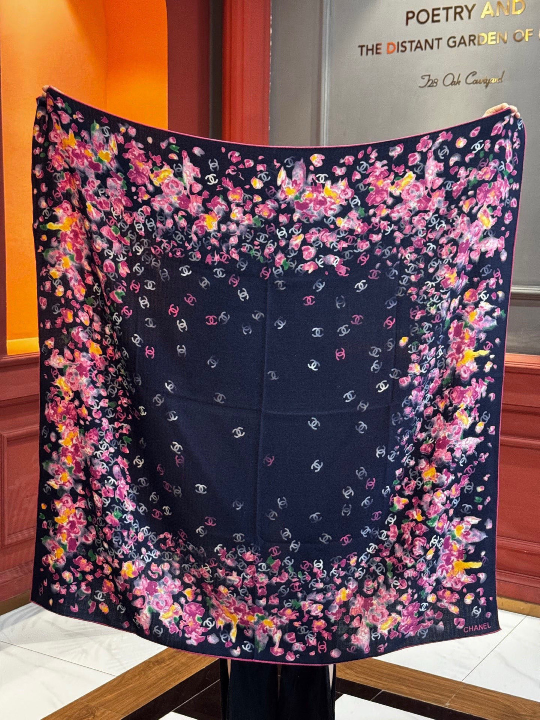 🌸·春日碎花Chanel 140丝绒双面披肩25新款碎花花披肩超级有氛围感135*135cm的大尺寸配色