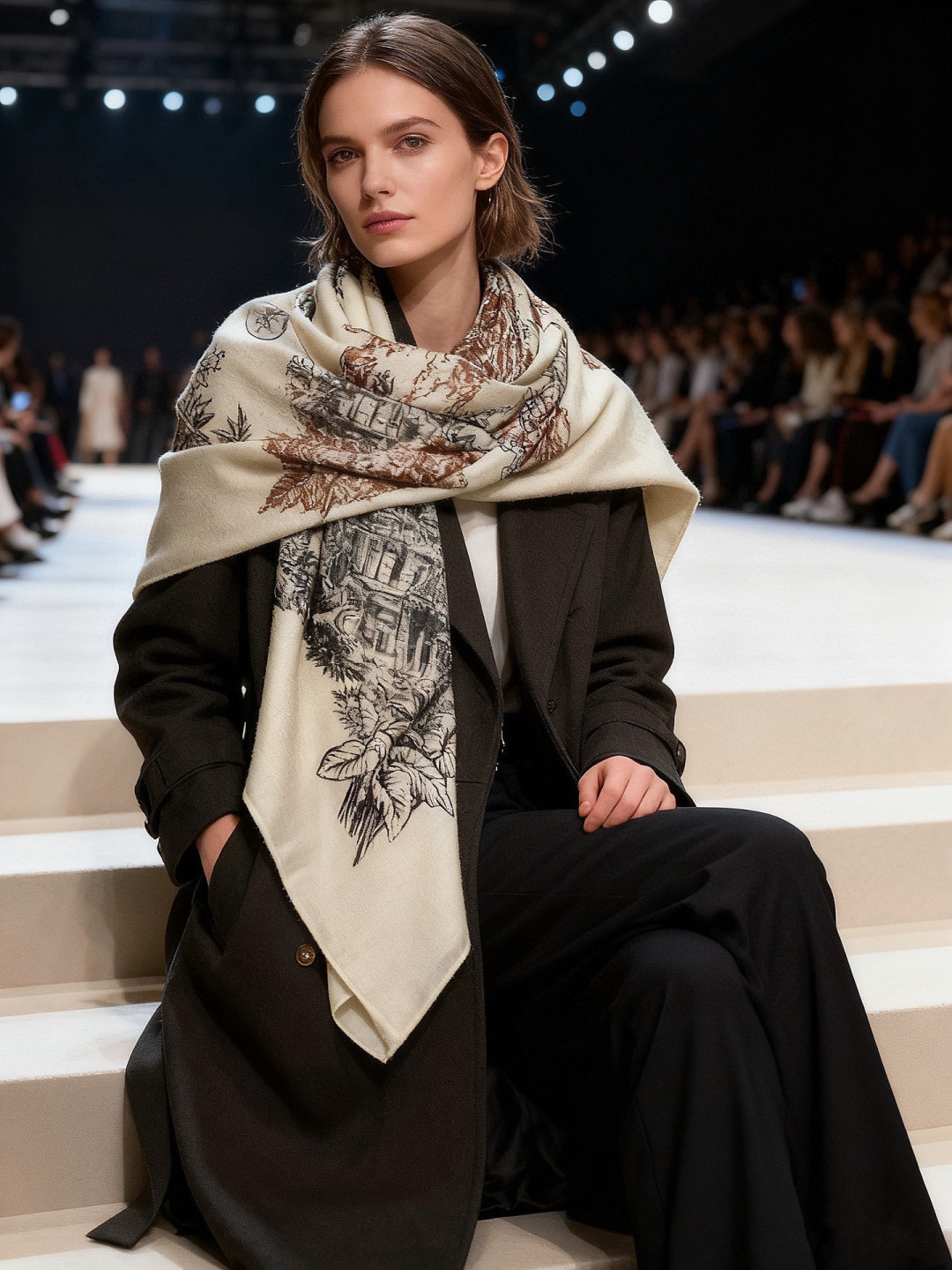 NO:729434,Highly recommended 140 top velvet double-sided heterochromatic shawl 'Back to Nature' shawl size 140*140 square scarf 70 cashmere 30 silk This complex hand-painted work is 'view from the Hills of Los Angeles' is more specifically the animals and natural environment surrounding the city. When everyone thinks of Los Angeles, they only remember the high-rise buildings and completely forget the animals, insects, birds and other species living in California. In this national scarf, the designer wanted to highlight the natural environment of California, so the urban architecture was weakened. Nature was expelled, but it would fly back. Hidden in the maze-like streets and ubiquitous vegetation, a group of wild animals watched the city carefully... High version scarf, high version scarf, real silk, shawls19860909重磅推荐的140顶级丝绒双面异色披肩《回归自然》 披肩尺寸140*140方巾 70羊绒30真丝 这张复杂的手绘作品是“view from the Hills of Los Angeles”更具体的说是围绕着城市的动物和自然环境.当大家想到洛杉矶的时候,只会记得高楼大厦,完全忘记了这些生活在加州的动物、昆虫、鸟类和其他物种.在这条国巾中,设计师想要突出加州的自然环境,所以弱化了城市建筑.驱逐自然,但它会飞奔回来.隐藏在迷宫般的街道和无处不在的植被中,一群野生动物在蓮慎地注视着这座城市……高版本围巾,高版本围巾,real silk,shawls,scarf