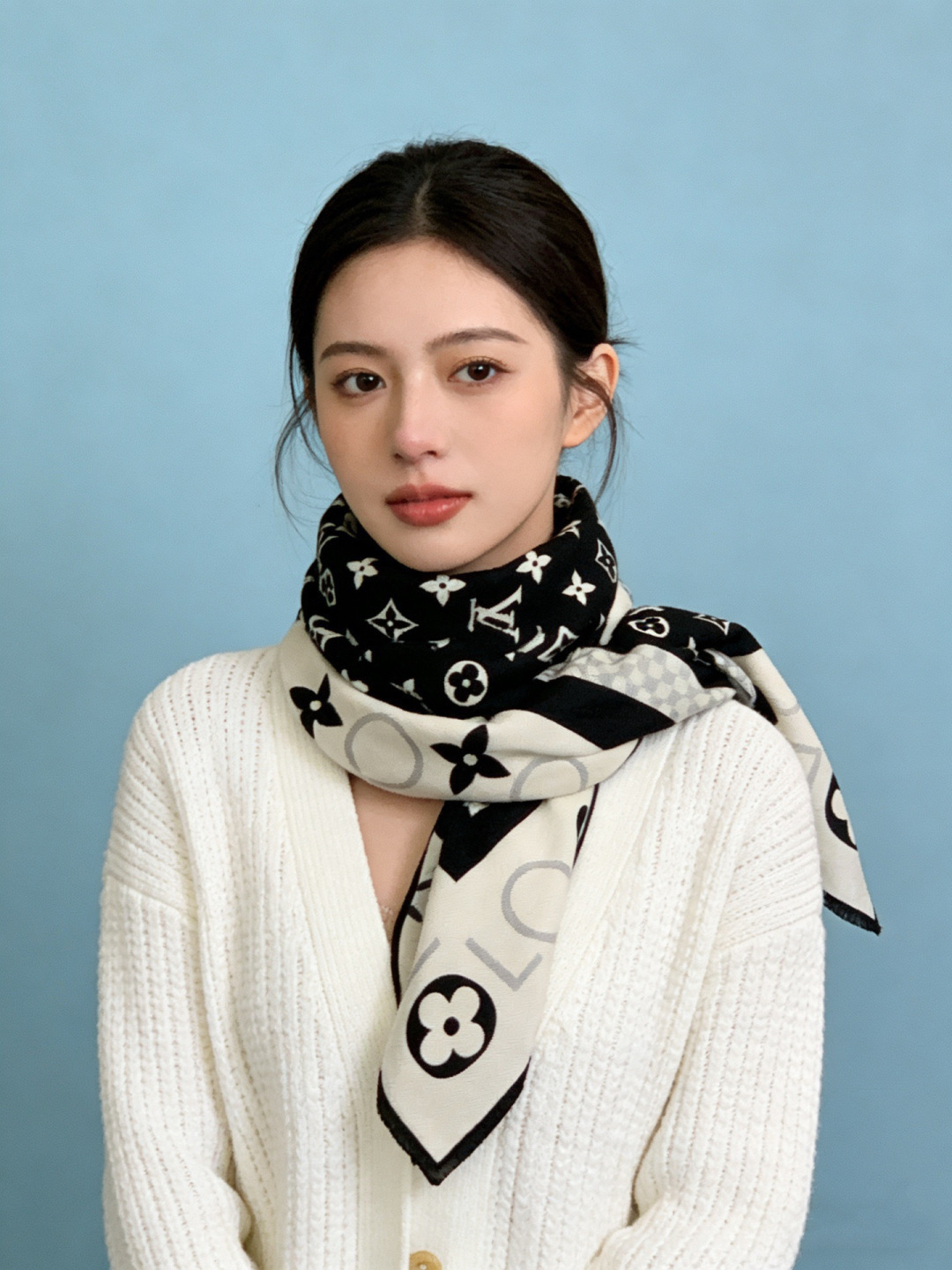MONOGRAM INFINITY 140丝绒方巾【140顶级丝绒双面同色】Monogram Infin