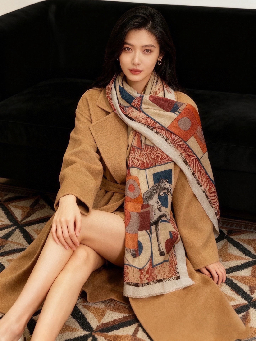 会发光发亮的围巾 爱马仕 专柜同步 买了都说好看羊绒印花‼️推荐💕顶级工艺超值‼️爱马仕专柜爆款🎁🎁羊绒