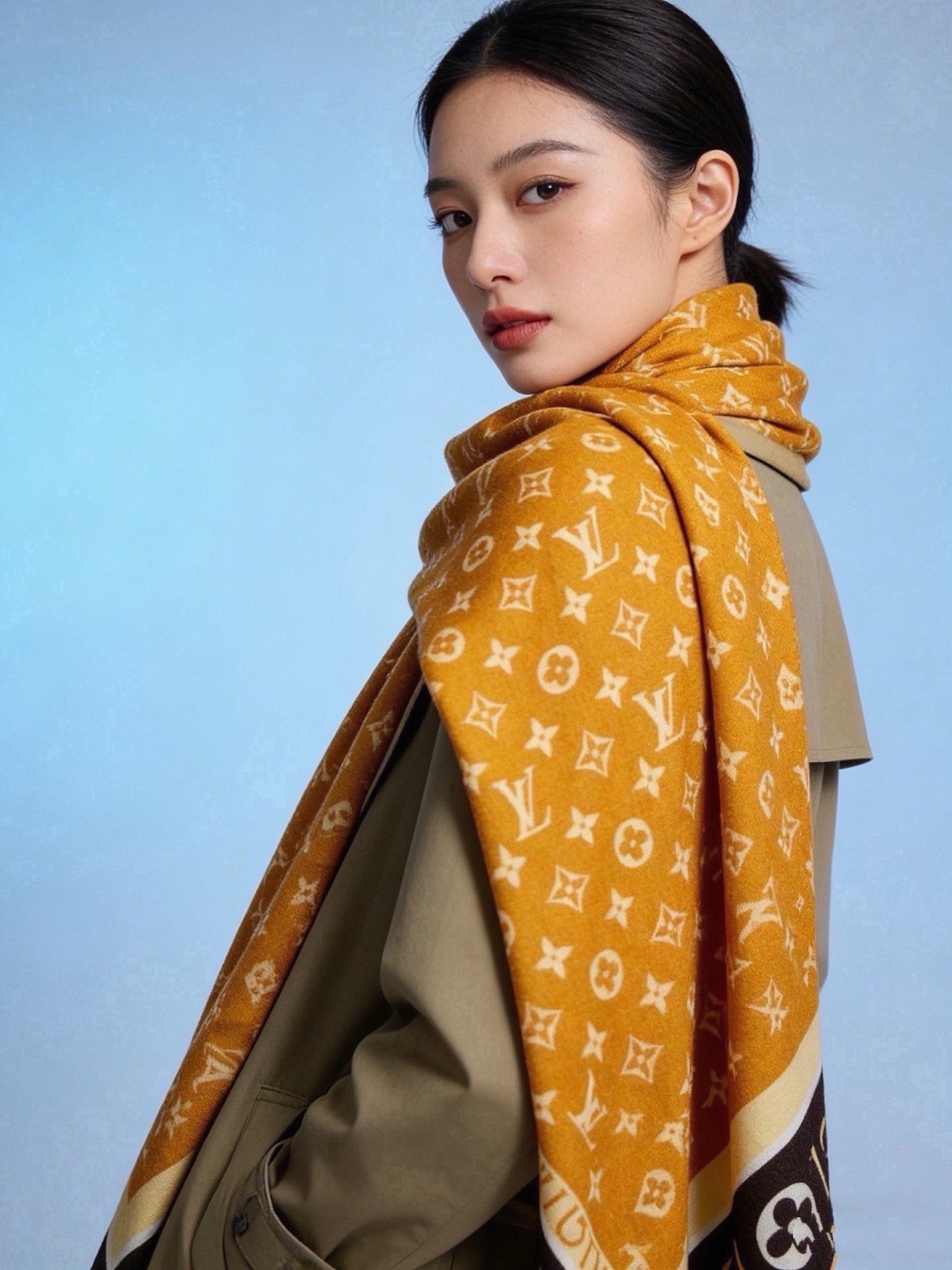MONOGRAM INFINITY 140丝绒方巾 【140顶级丝绒双面同色】 Monogram Infinity 方巾