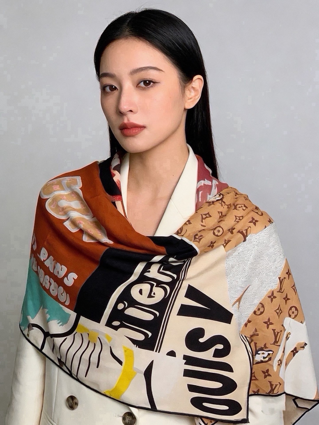 JARDIN DES PLANTES 140双面丝绒～ 【LV秋冬新品】 Jardin Des Plantes 丝绒披肩