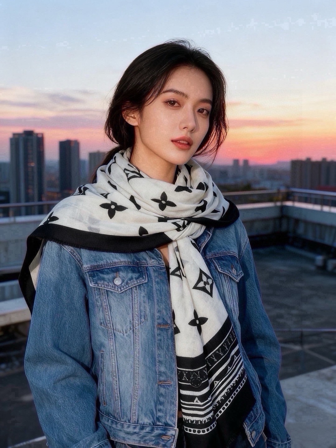 💟Iv最火的村上隆三彩羊绒长巾出货了！也可做装裱画，绝美无比，尽显时尚高端大气奢华风格！年度最佳爆款 ！材质是百分百💯羊