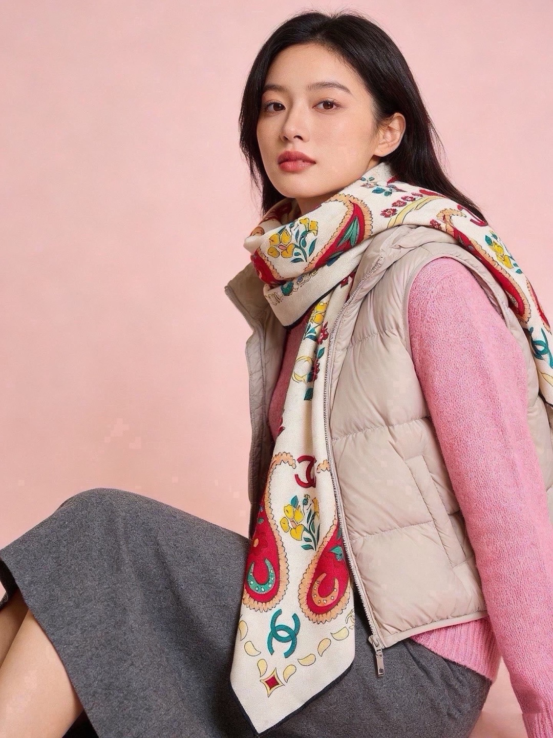高级成衣系列～Chanel  【140双面同色丝绒披肩】 此系列谱写一曲自由轻灵的赞歌 本系列作品创新演绎品牌的风格符号