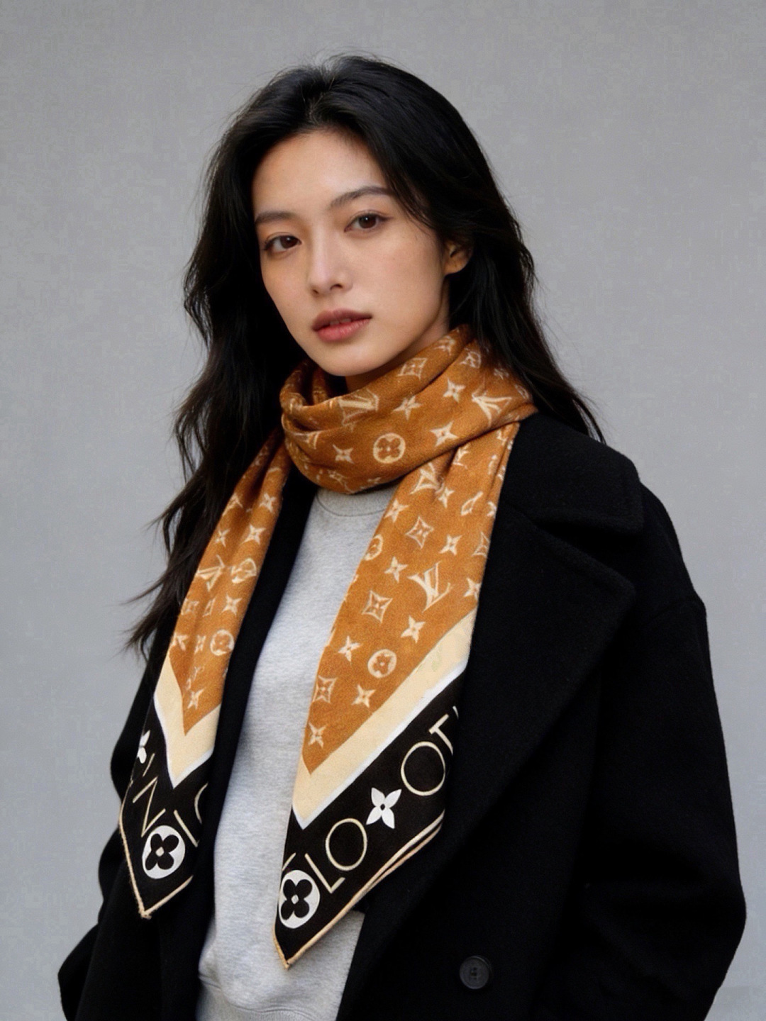 MONOGRAM INFINITY 140丝绒方巾 【140顶级丝绒双面同色】 Monogram Infinity 方巾