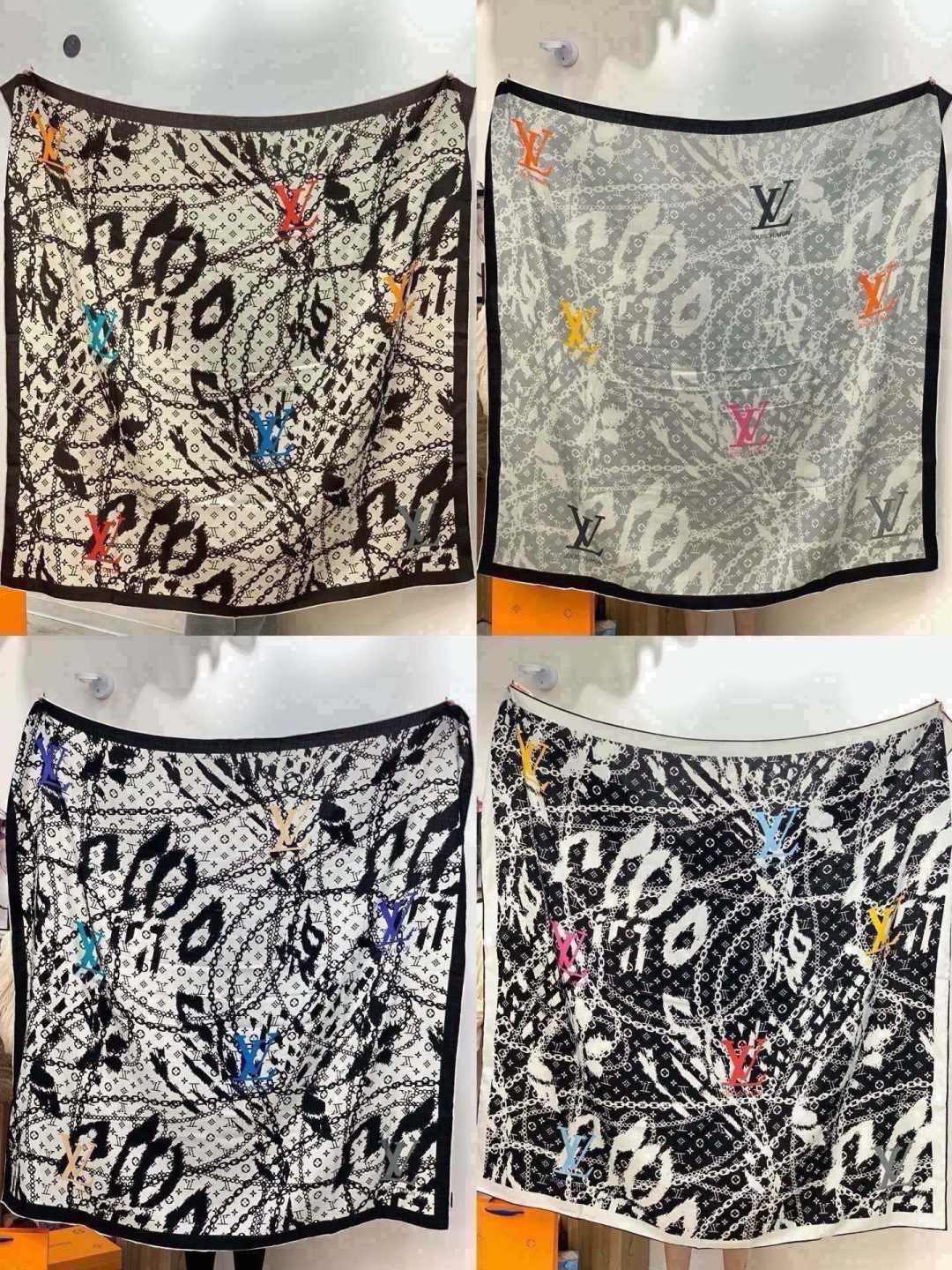 LV x TM 140披肩 【140顶级丝绒双面同色披肩】 本款L Multicolor披肩出自路易威登与知名日本艺术家 LV x TM 140披肩 【140顶级丝绒双面同色披肩】 本款L Multicolor披肩出自路易威登与知名日本艺术家