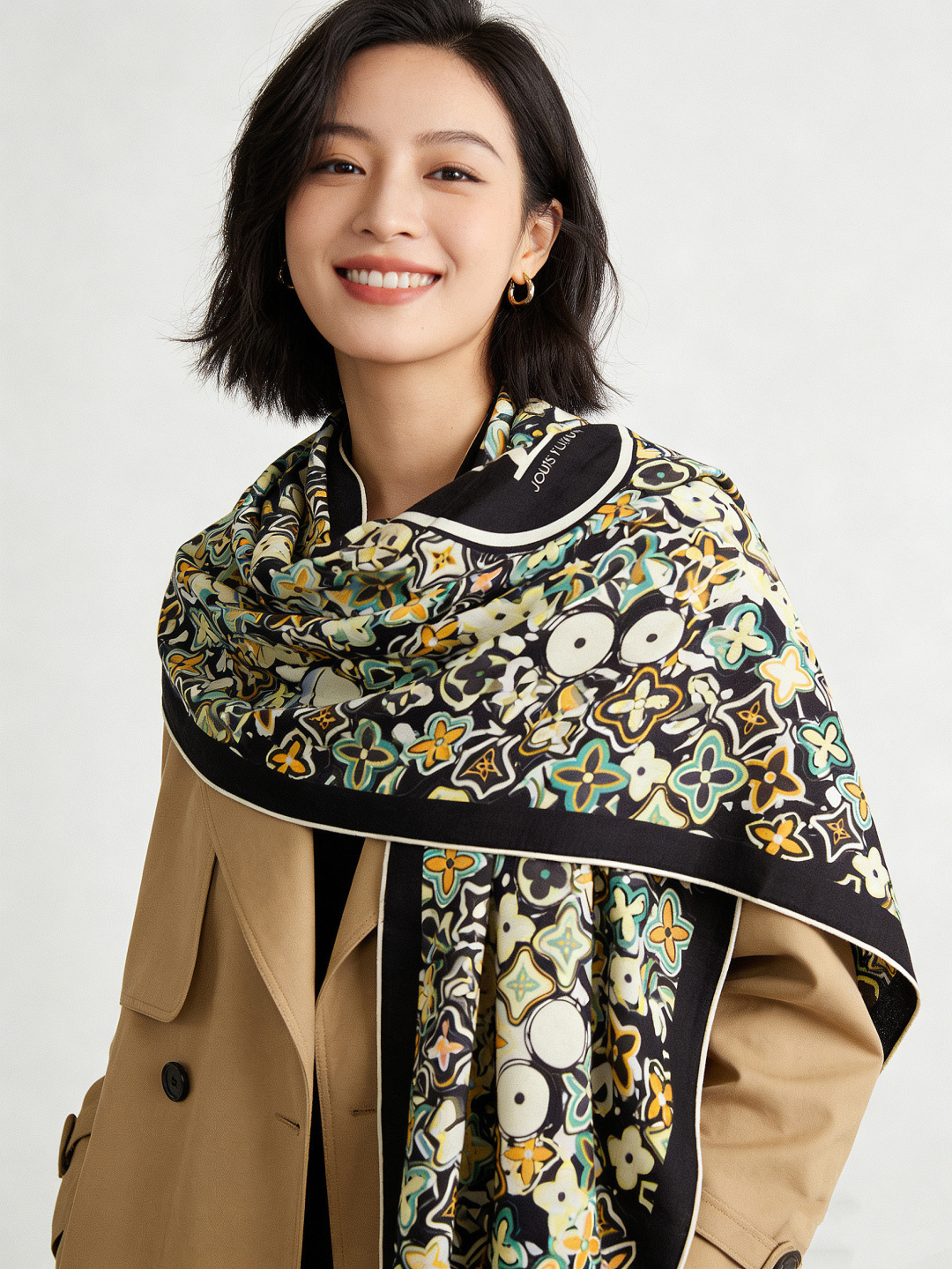 JARDIN DES PLANTES 140双面丝绒～ 【LV秋冬新品】 Jardin Des Plantes 丝绒披肩