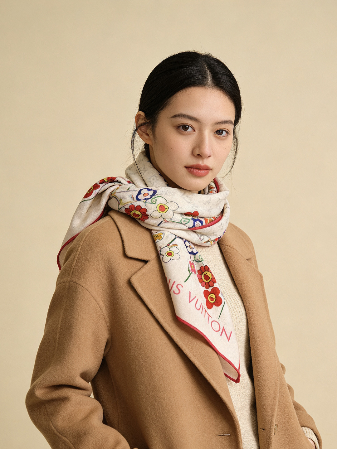MONOGRAM INFINITY 140丝绒方巾 【140顶级丝绒双面同色】 Monogram Infinity 方巾