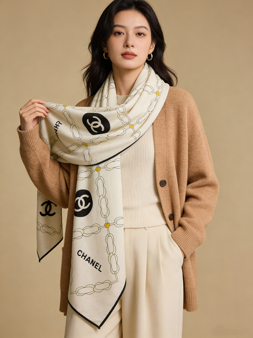 高级成衣系列～Chanel  【140双面同色丝绒披肩】 此系列谱写一曲自由轻灵的赞歌 本系列作品创新演绎品牌的风格符号