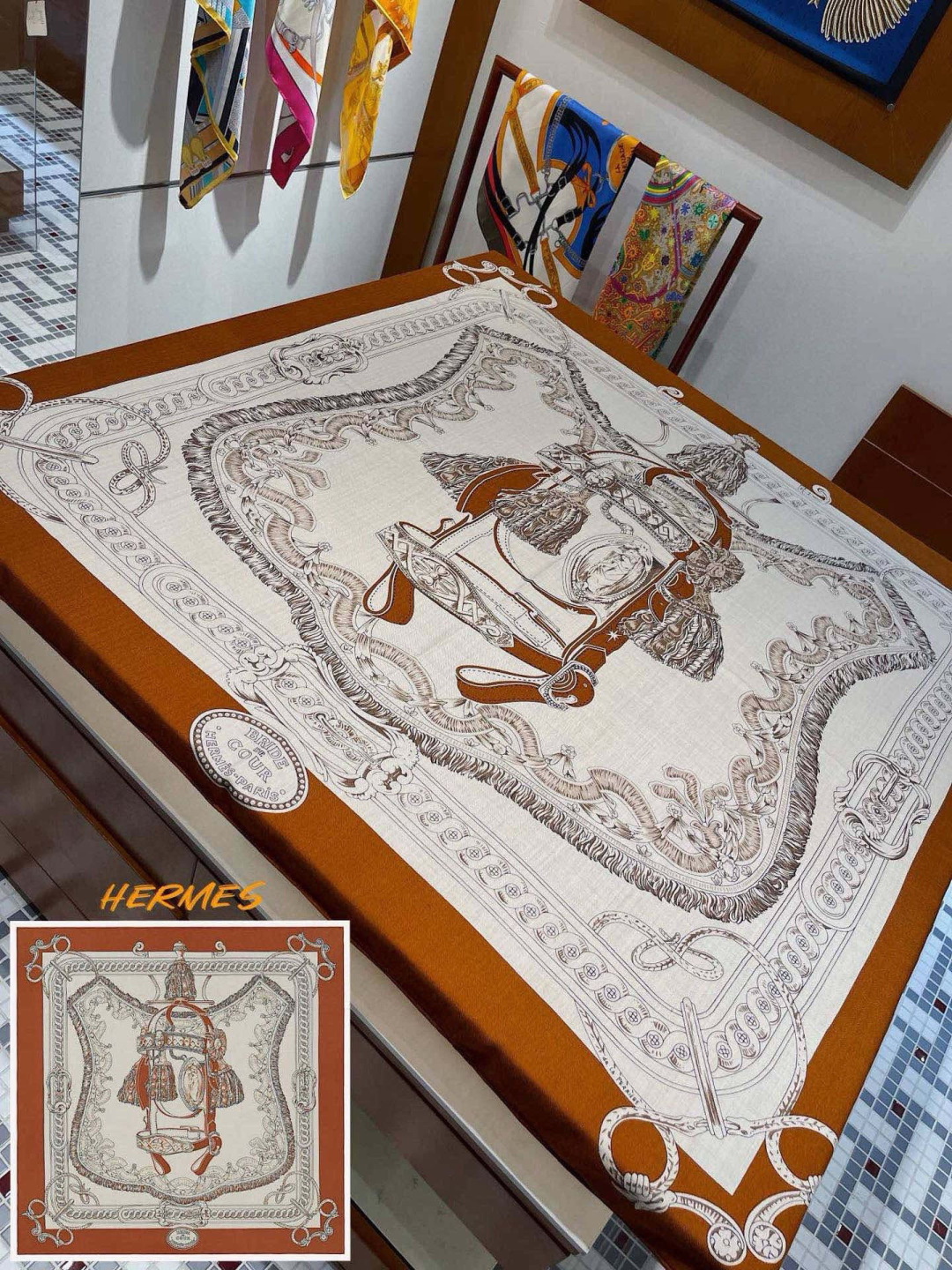 【🍂爱马仕绝绝子神级配色！！金棕本棕🌰太香了！！！】 Hermes秋冬款最新款披肩，好看死了！！！秒爱终生！！懂的人应该