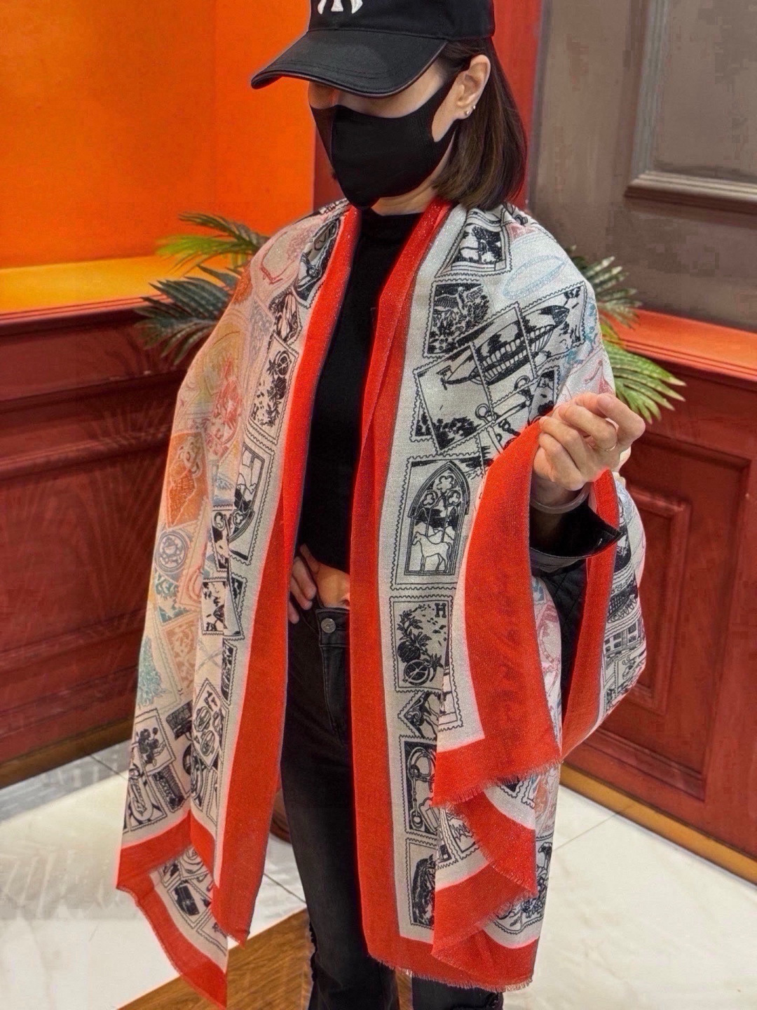会发光发亮的围巾 羊绒新款🆕👏买了都说好看‼️推荐💕爱马仕羊绒方巾，顶级工艺超值‼️爱马仕专柜爆款🎁💟立体呈现图案纹路实