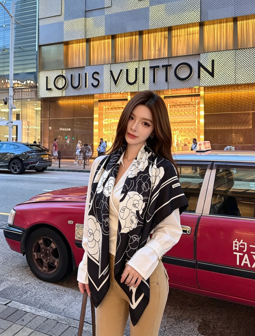 香奈儿上新❤️ 【Chanel】  经典茶花优雅Coco风，Chanel最新丝绒大方巾~气质到骨子里，香奶奶新一季的面料