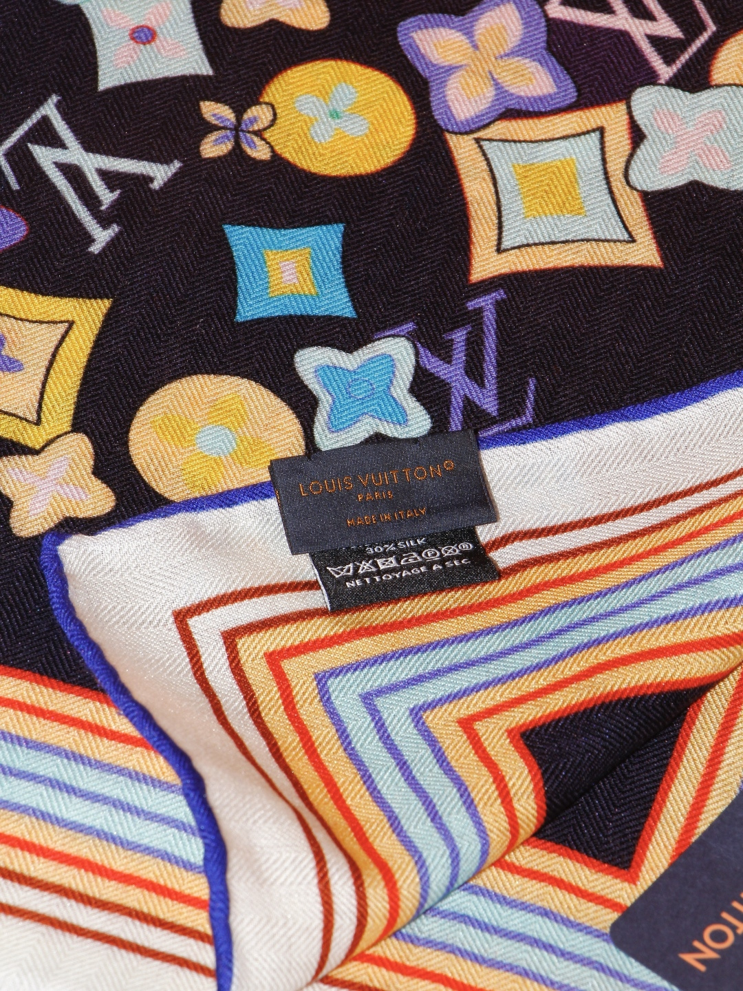 LV x TM 140披肩 【140顶级丝绒双面同色披肩】 本款L Multicolor披肩出自路易威登与知名日本艺术家