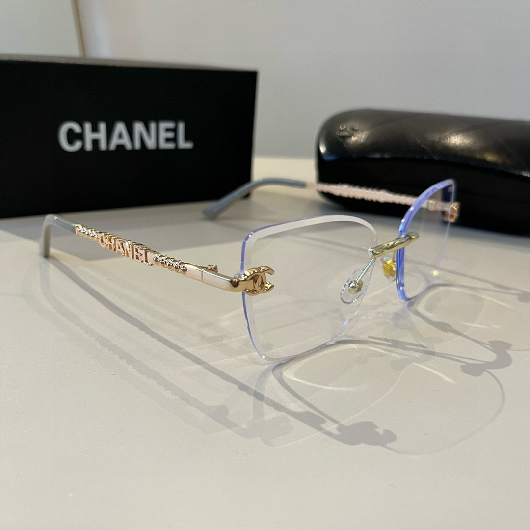 Chanel Women's Rimless Sunglasses, Designer Eyewear, UV Protection