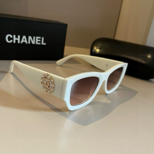 Chanel Women's Sunglasses, Square Frame with Signature Pearl Embellishment 1 Chanel Women's Sunglasses, Square Frame with Signature Pearl Embellishment