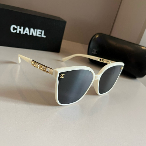 Chanel Women's Oversized White Frame Sunglasses, Latest Spring Collection 1 Chanel Women's Oversized White Frame Sunglasses, Latest Spring Collection