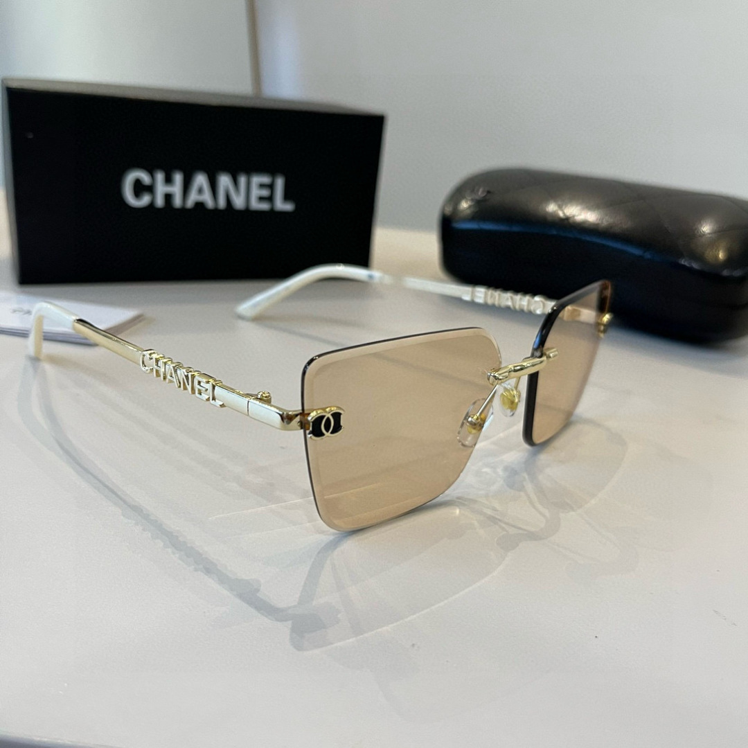 Chanel Rimless Sunglasses - Lightweight, Stylish, and 100% UV Protection