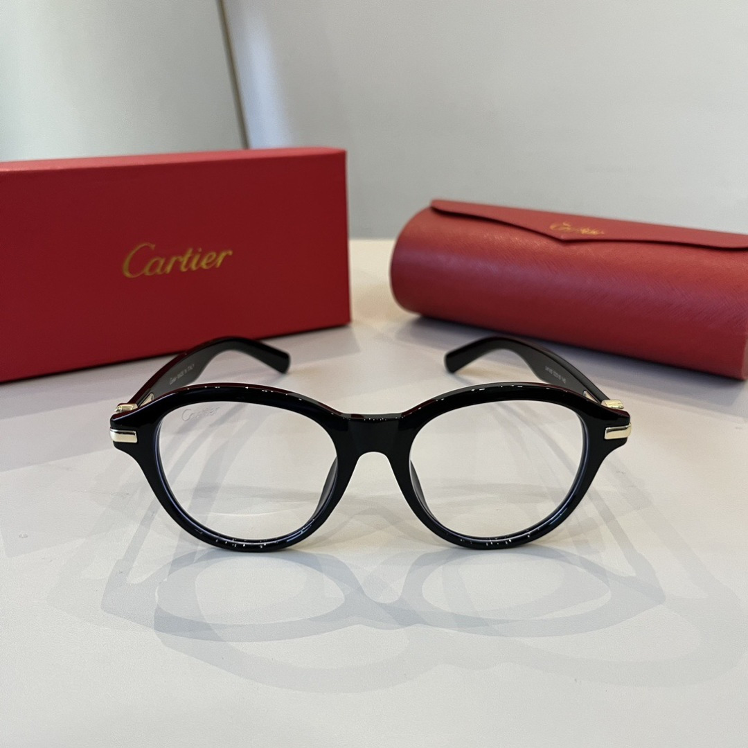 Очки Cartier черные с золотым декором